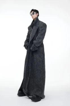 Oversized Wool Belted Long Coat