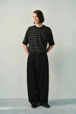 13.5oz Japanese Wide-Leg Pleated Jeans
