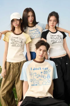 Pastel Dog Sketch Raglan Tee