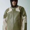 Patchwork Vintage Biker Leather Jacket