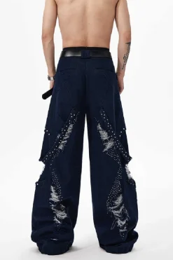 Pearl Studded Distressed Jeans