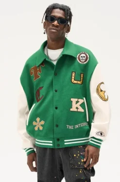 Penitent Embroidered Varsity Jacket