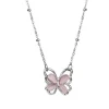 Pink Opal Butterfly Necklace