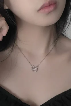 Pink Opal Butterfly Necklace