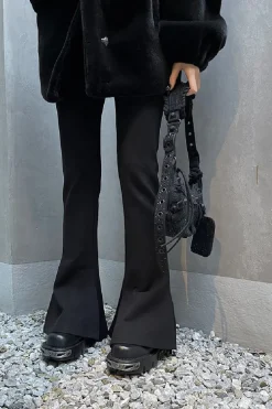 Polished High-Waist Flared Trousers
