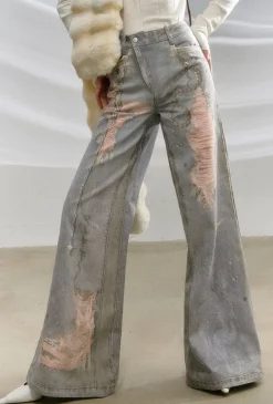 Printed High-Waist Flare Pants