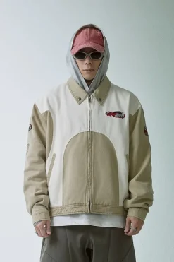 Racing Embroidered Colorblock Jacket