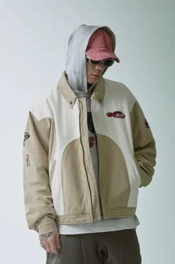 Racing Embroidered Colorblock Jacket