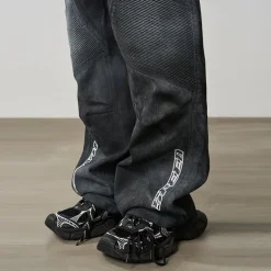 Racing Embroidered Patchwork Trousers