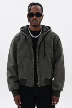 Retro Hooded Work Jacket
