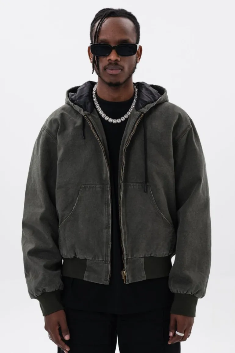 Retro Hooded Work Jacket
