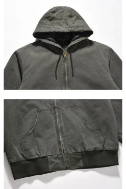 Retro Hooded Work Jacket