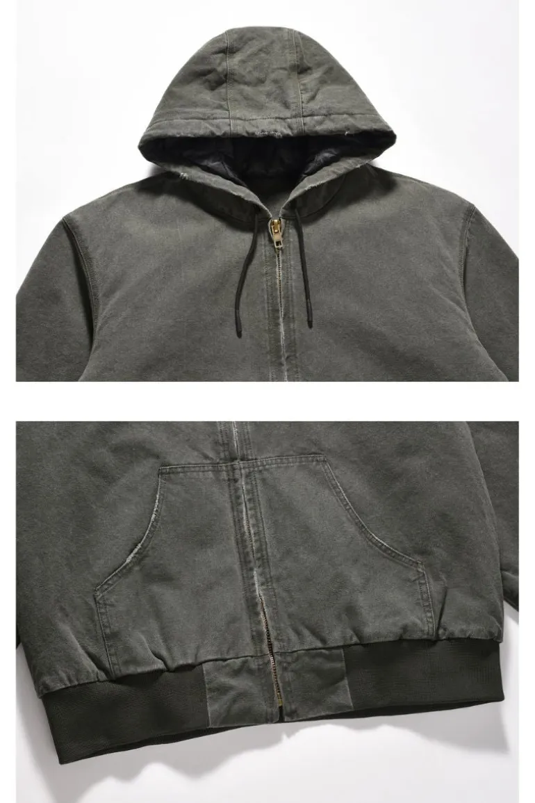 Retro Hooded Work Jacket