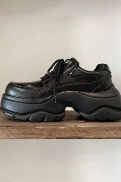 Retro Leather Platform Derby Shoes