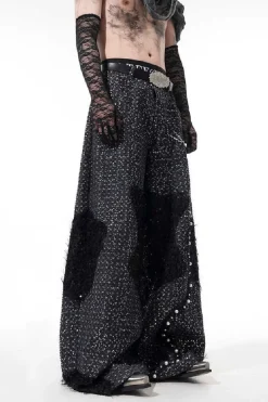 Sequin Pearl Mesh Jeans