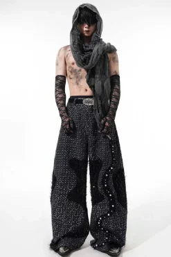 Sequin Pearl Mesh Jeans