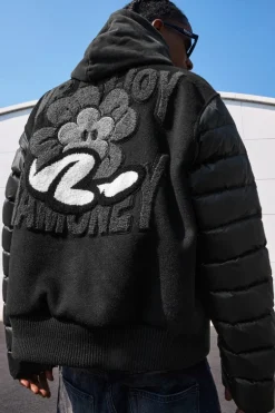 Sherpa Flower Varsity Jacket