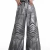 Silver Coated Armor Wide Jeans