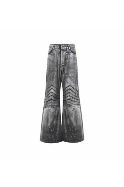 Silver Coated Armor Wide Jeans