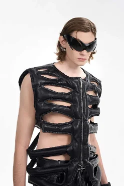 Skeleton Design Puffer Vest