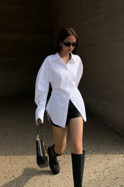 Slim Waist White Shirt