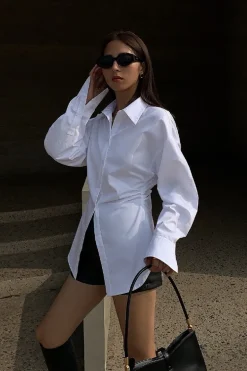 Slim Waist White Shirt
