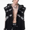 Snakeskin Hooded Sleeveless Vest