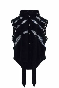 Snakeskin Hooded Sleeveless Vest