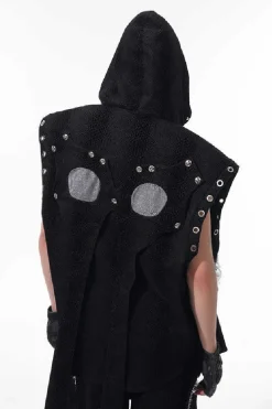 Snakeskin Hooded Sleeveless Vest