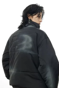 Spray Painted Logo Puffer Jacket