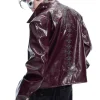 Studded Embroidered Spine Leather Jacket