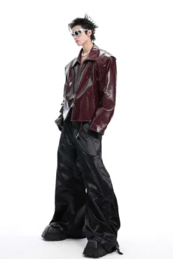 Studded Embroidered Spine Leather Jacket