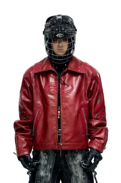 Symbol Croc Leather Jacket