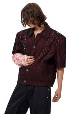 Textured Diamond Short Sleeve Shirt