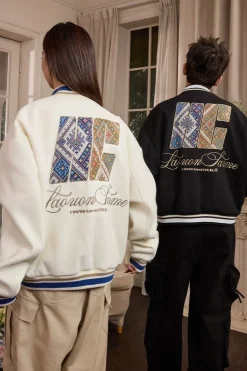 Tribal Script Patch Baseball Jacket