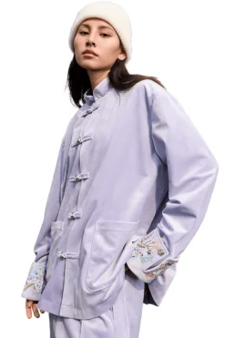 Velvet Mandarin Collar Jacket