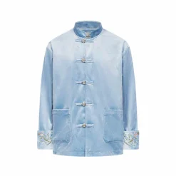 Velvet Mandarin Collar Jacket