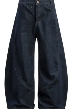 Vintage Raw Denim Wide-Leg Jeans