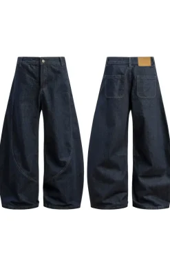 Vintage Raw Denim Wide-Leg Jeans