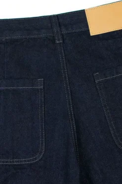 Vintage Raw Denim Wide-Leg Jeans