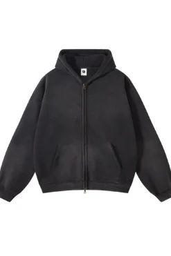 Vintage Spray-Dyed Zip Up Hoodie