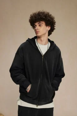 Vintage Spray-Dyed Zip Up Hoodie