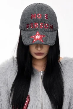 Vintage Star Embroidered Wool Cap