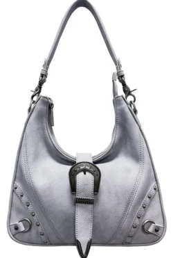 Vintage Western Silver Buckle Tote Bag