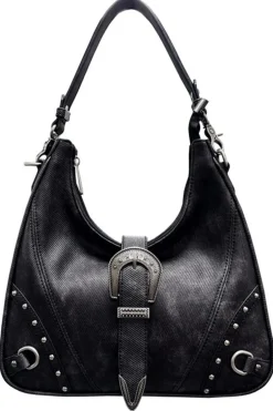 Vintage Western Silver Buckle Tote Bag
