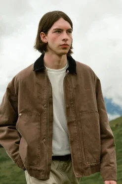 Washed Canvas Quilted Work Jacket