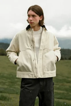 Washed Canvas Quilted Work Jacket