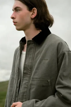 Washed Canvas Quilted Work Jacket