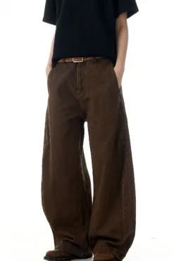 Washed Cargo Straight Trousers