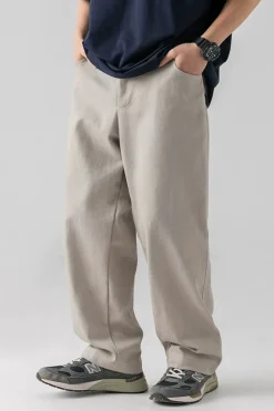 Washed Cotton Relaxed Trousers